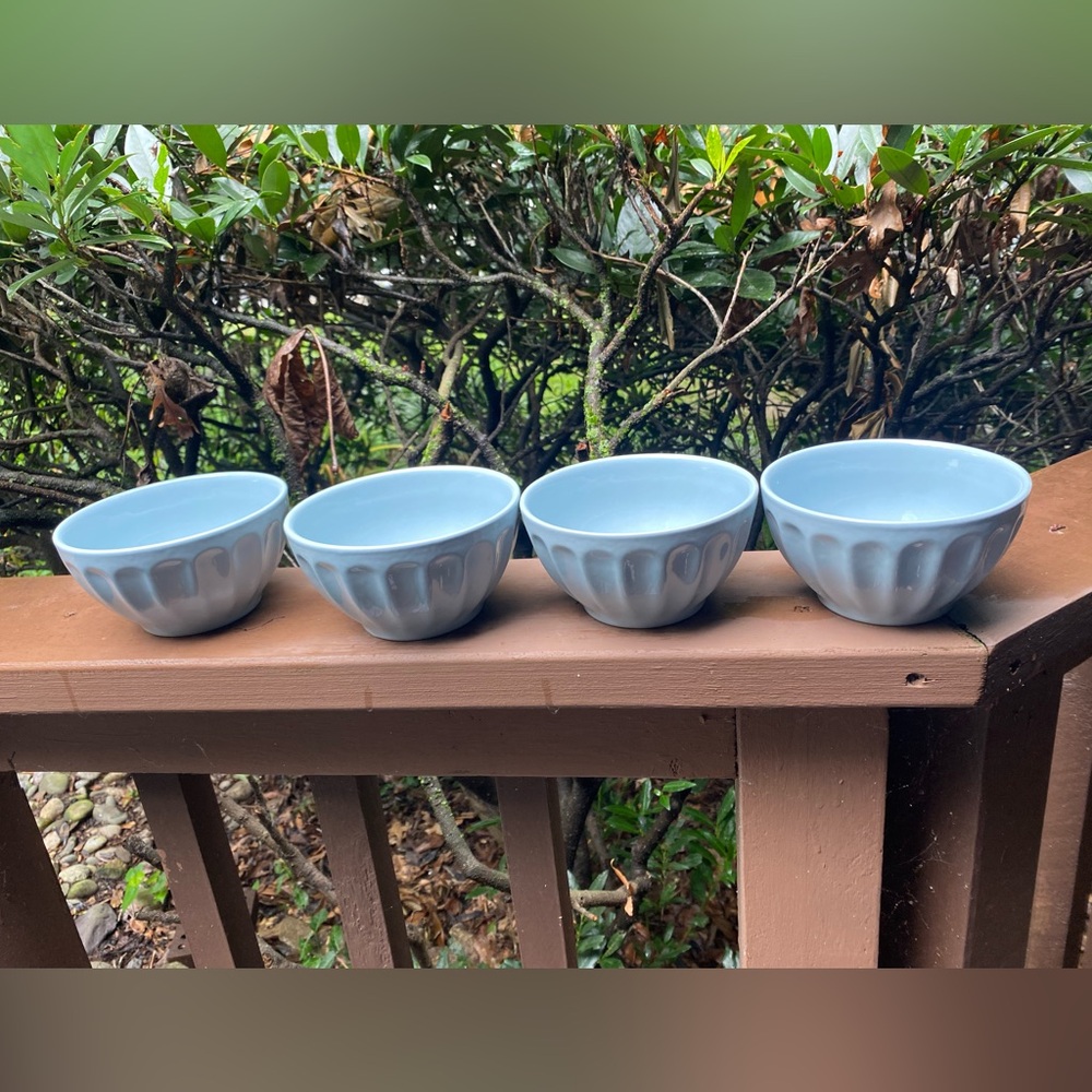 Set of 4. Anthropologie Powder Blue Ceramic Bowls